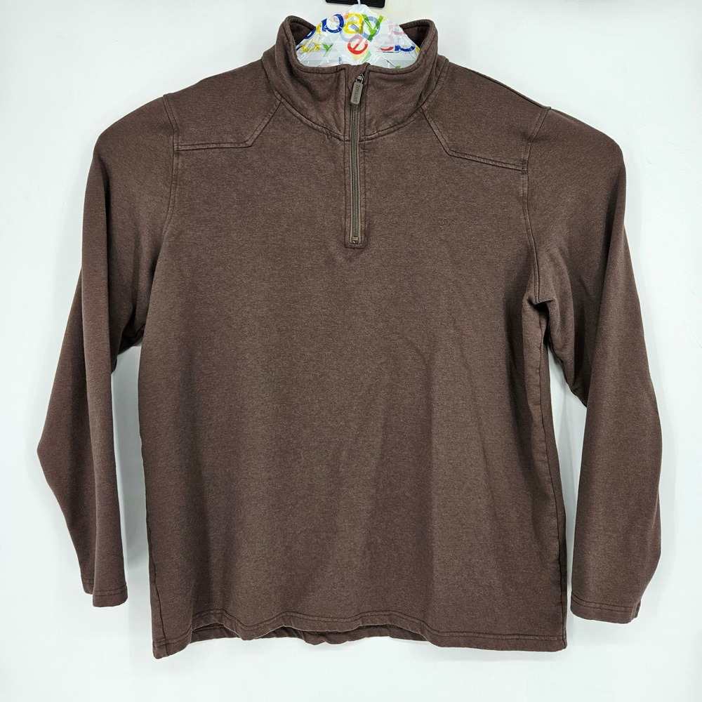 King Ranch Pullover Sweater Mens XL Quarter Zip Long Sleeve Brown Casual Bamboo